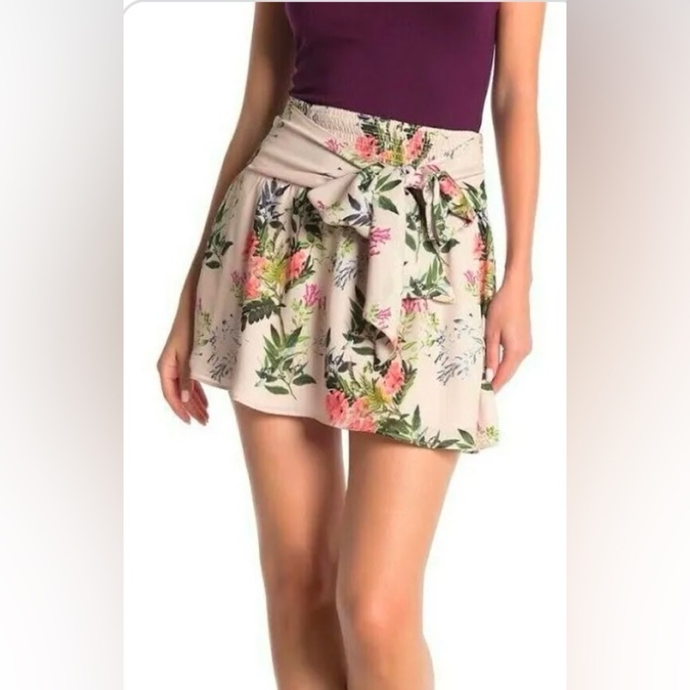 Parker tie waist floral mini skirt in portofino size small
